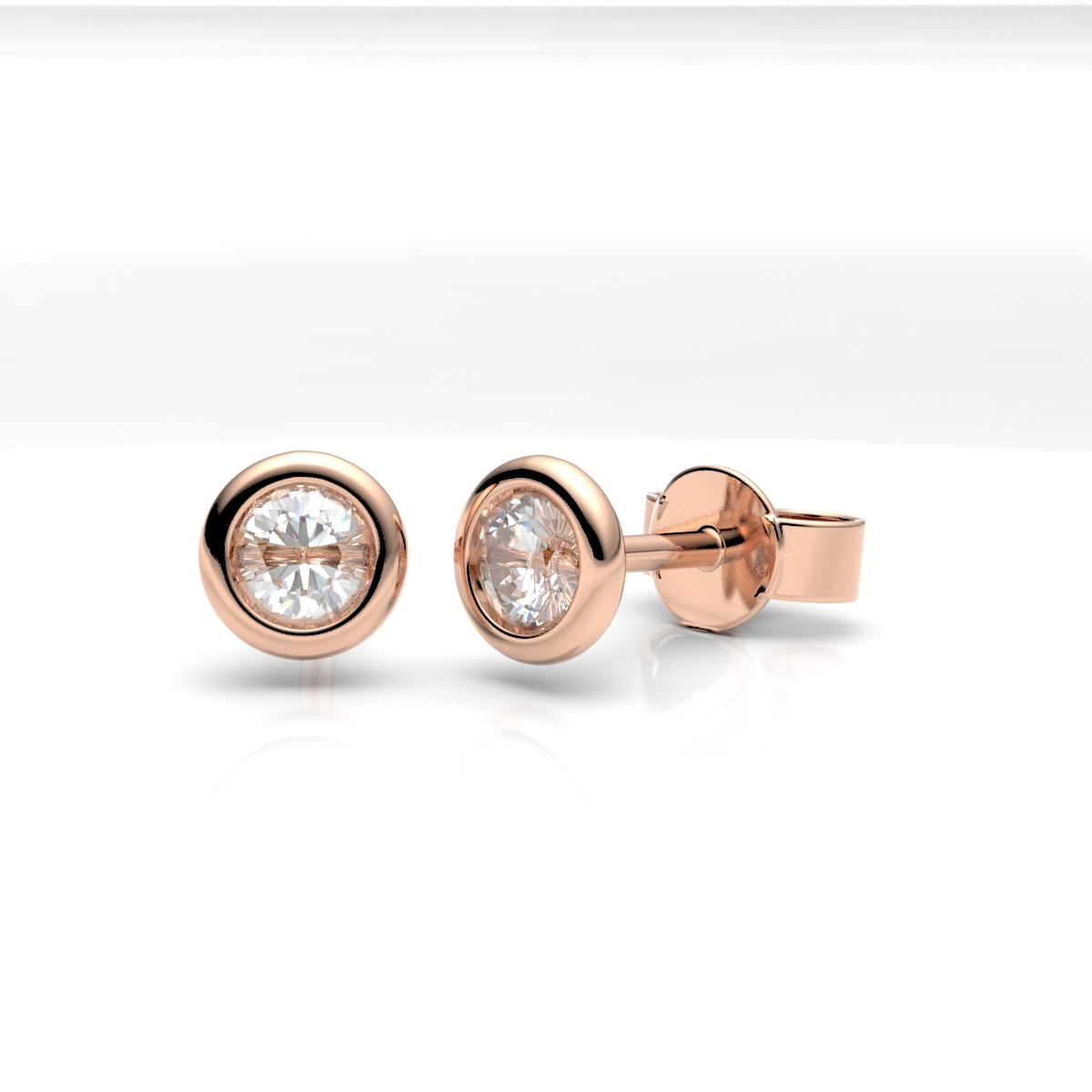 012504-5H34-001 | Ohrstecker gold-park 012504 585 Roségold<br> Brillant 0,300 ct H-SI ∅ 3.4mm<br>100% Made in Germany  